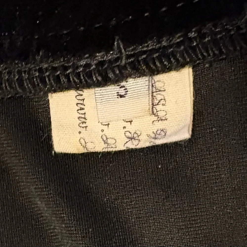 ASA Black Velvet Embroidered Floral Bohemian Style Dress - Picture 13 of 13